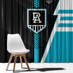 Port Adelaide Power Window Curtain Modern Geometric Sports Graphic Style