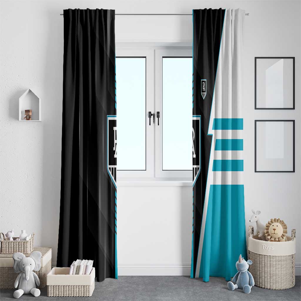 Port Adelaide Power Window Curtain Modern Geometric Sports Graphic Style