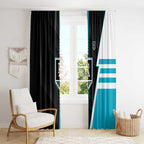 Port Adelaide Power Window Curtain Modern Geometric Sports Graphic Style