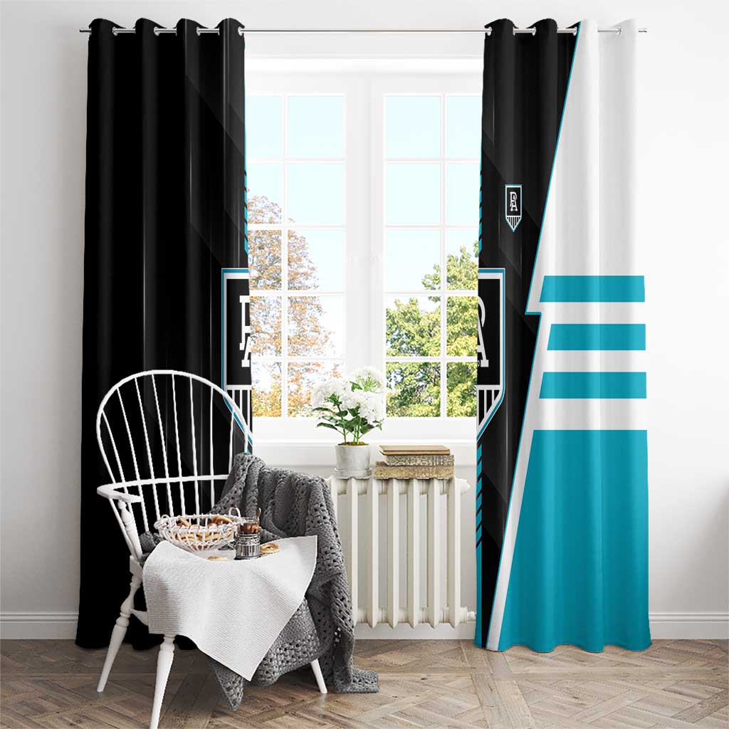 Port Adelaide Power Window Curtain Modern Geometric Sports Graphic Style