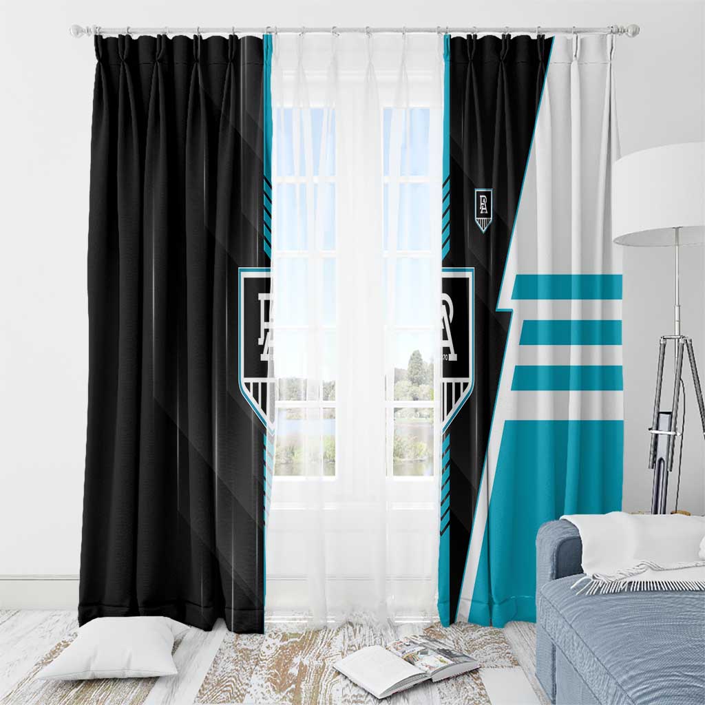Port Adelaide Power Window Curtain Modern Geometric Sports Graphic Style