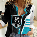 Personalized Port Adelaide Power Women Casual Shirt Modern Geometric Sports Graphic Style