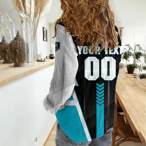 Personalized Port Adelaide Power Women Casual Shirt Modern Geometric Sports Graphic Style