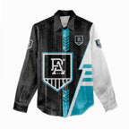 Personalized Port Adelaide Power Women Casual Shirt Modern Geometric Sports Graphic Style
