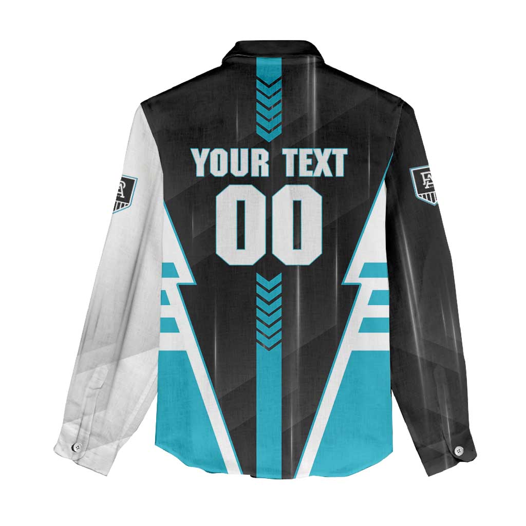 Personalized Port Adelaide Power Women Casual Shirt Modern Geometric Sports Graphic Style
