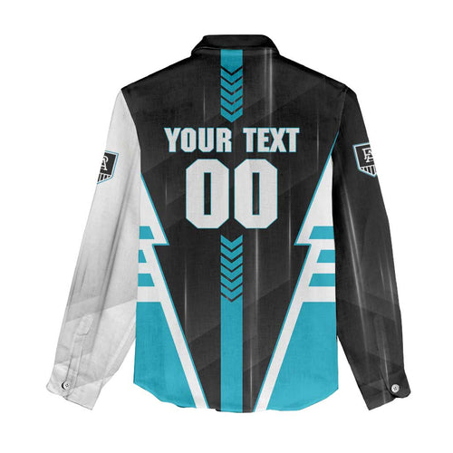Personalized Port Adelaide Power Women Casual Shirt Modern Geometric Sports Graphic Style