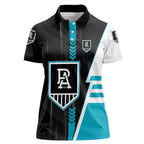Personalized Port Adelaide Power Women Polo Shirt Modern Geometric Sports Graphic Style