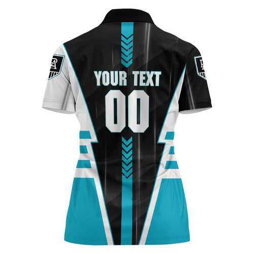 Personalized Port Adelaide Power Women Polo Shirt Modern Geometric Sports Graphic Style