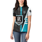 Personalized Port Adelaide Power Women Polo Shirt Modern Geometric Sports Graphic Style