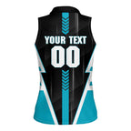 Personalized Port Adelaide Power Women Sleeveless Polo Shirt Modern Geometric Sports Graphic Style