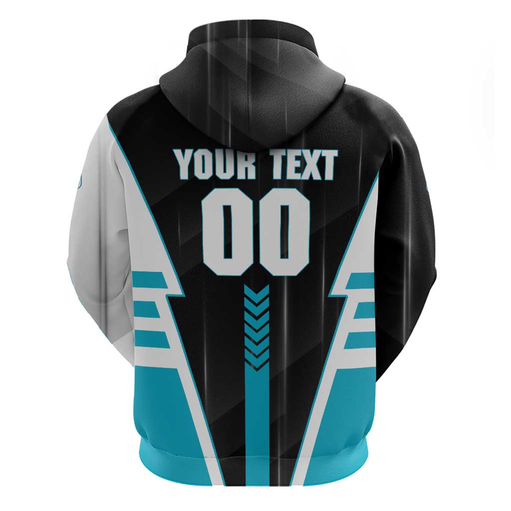 Personalized Port Adelaide Power Zip Hoodie Modern Geometric Sports Graphic Style