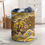 Hawthorn Hawks Laundry Basket Aboriginal Dot Pattern - Football Mascot Heritage Pride