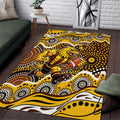 Hawthorn Hawks Area Rug Aboriginal Dot Pattern - Football Mascot Heritage Pride