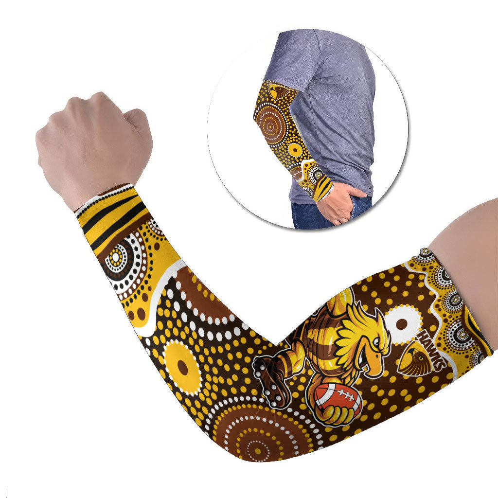 Hawthorn Hawks Arm Sleeves Aboriginal Dot Pattern - Football Mascot Heritage Pride