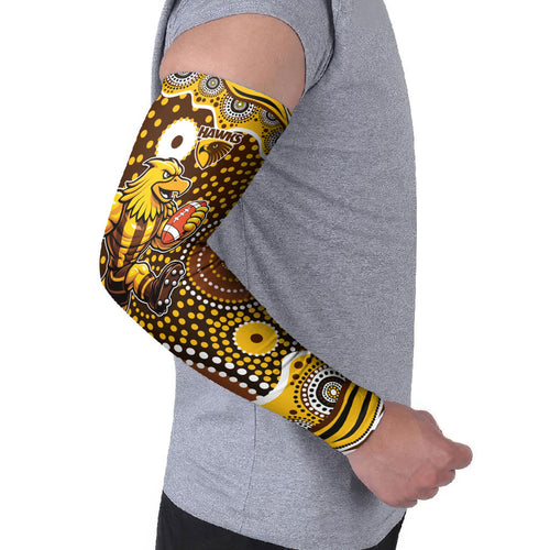Hawthorn Hawks Arm Sleeves Aboriginal Dot Pattern - Football Mascot Heritage Pride