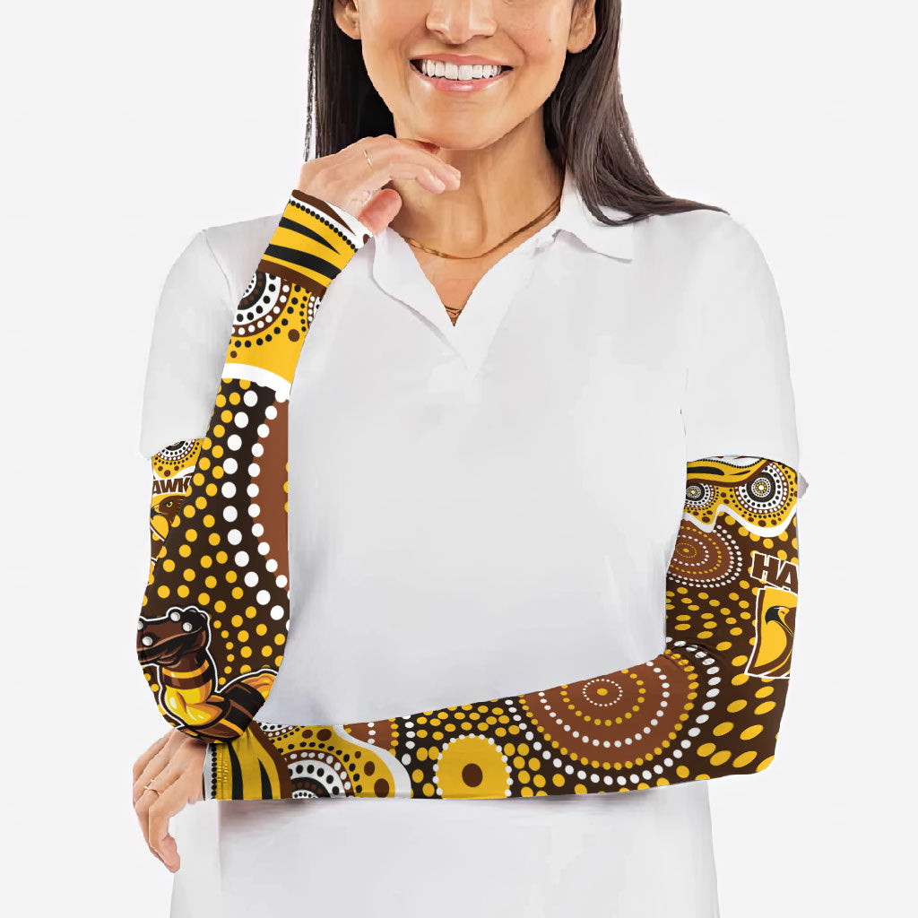 Hawthorn Hawks Arm Sleeves Aboriginal Dot Pattern - Football Mascot Heritage Pride