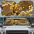 Hawthorn Hawks Auto Sun Shade Aboriginal Dot Pattern - Football Mascot Heritage Pride