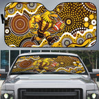 Hawthorn Hawks Auto Sun Shade Aboriginal Dot Pattern - Football Mascot Heritage Pride