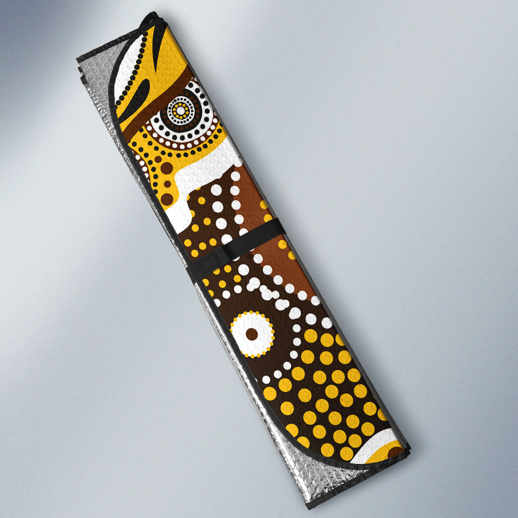 Hawthorn Hawks Auto Sun Shade Aboriginal Dot Pattern - Football Mascot Heritage Pride