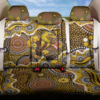 Hawthorn Hawks Back Car Seat Cover Aboriginal Dot Pattern - Football Mascot Heritage Pride