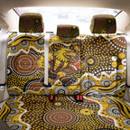 Hawthorn Hawks Back Car Seat Cover Aboriginal Dot Pattern - Football Mascot Heritage Pride