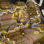 Hawthorn Hawks Back Car Seat Cover Aboriginal Dot Pattern - Football Mascot Heritage Pride