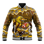 Hawthorn Hawks Baseball Jacket Aboriginal Dot Pattern - Football Mascot Heritage Pride