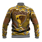 Hawthorn Hawks Baseball Jacket Aboriginal Dot Pattern - Football Mascot Heritage Pride