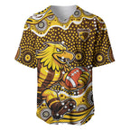 Hawthorn Hawks Baseball Jersey Aboriginal Dot Pattern - Football Mascot Heritage Pride