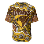 Hawthorn Hawks Baseball Jersey Aboriginal Dot Pattern - Football Mascot Heritage Pride
