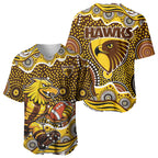 Hawthorn Hawks Baseball Jersey Aboriginal Dot Pattern - Football Mascot Heritage Pride
