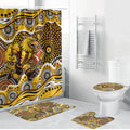 Hawthorn Hawks Bathroom Set Aboriginal Dot Pattern - Football Mascot Heritage Pride