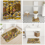 Hawthorn Hawks Bathroom Set Aboriginal Dot Pattern - Football Mascot Heritage Pride