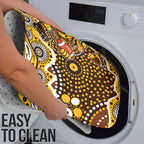 Hawthorn Hawks Bathroom Set Aboriginal Dot Pattern - Football Mascot Heritage Pride