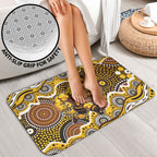 Hawthorn Hawks Bathroom Set Aboriginal Dot Pattern - Football Mascot Heritage Pride