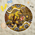 Hawthorn Hawks Beach Blanket Aboriginal Dot Pattern - Football Mascot Heritage Pride