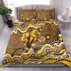 Hawthorn Hawks Bedding Set Aboriginal Dot Pattern - Football Mascot Heritage Pride
