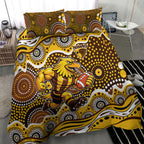 Hawthorn Hawks Bedding Set Aboriginal Dot Pattern - Football Mascot Heritage Pride