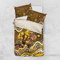 Hawthorn Hawks Bedding Set Aboriginal Dot Pattern - Football Mascot Heritage Pride