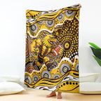 Hawthorn Hawks Blanket Aboriginal Dot Pattern - Football Mascot Heritage Pride