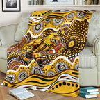 Hawthorn Hawks Blanket Aboriginal Dot Pattern - Football Mascot Heritage Pride