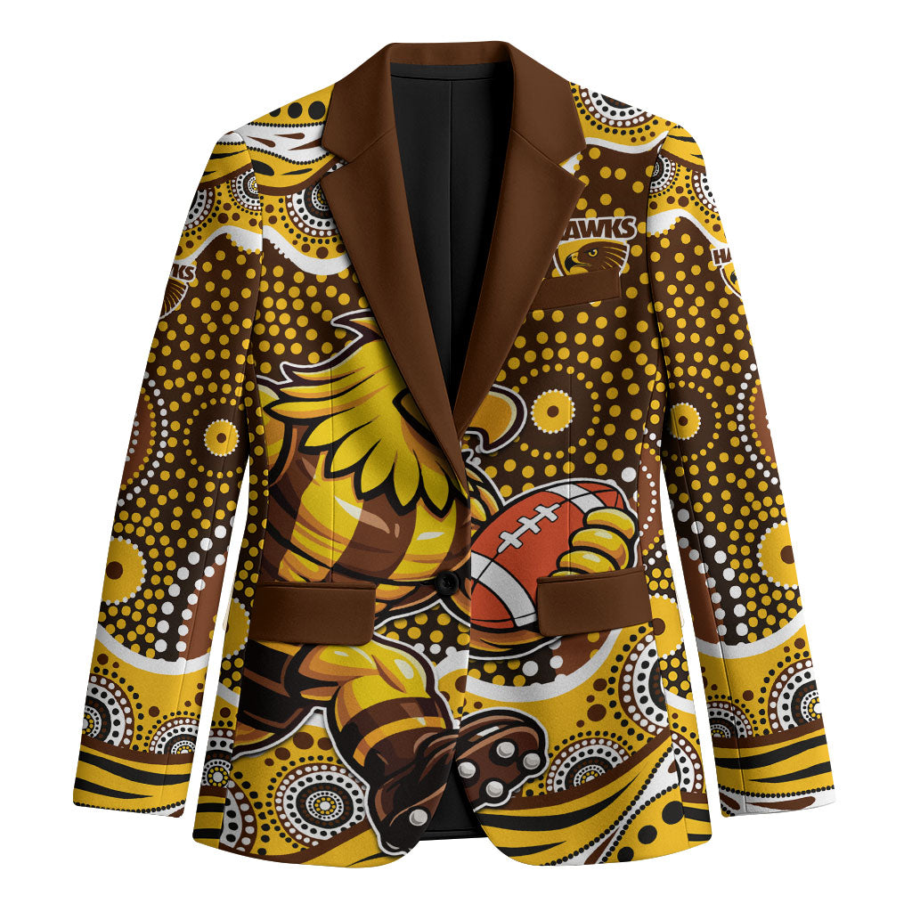Hawthorn Hawks Blazer Aboriginal Dot Pattern - Football Mascot Heritage Pride