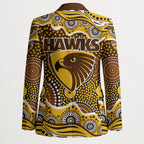 Hawthorn Hawks Blazer Aboriginal Dot Pattern - Football Mascot Heritage Pride