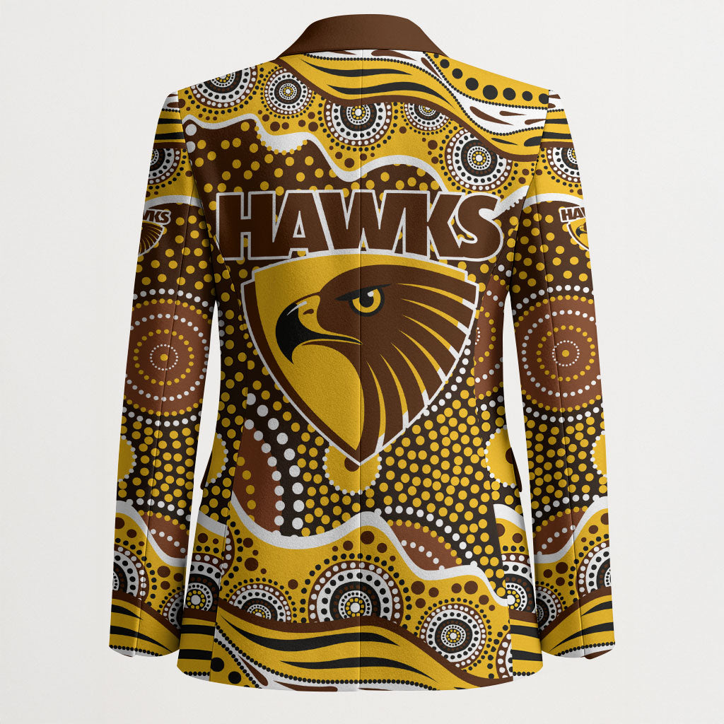 Hawthorn Hawks Blazer Aboriginal Dot Pattern - Football Mascot Heritage Pride