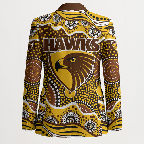 Hawthorn Hawks Blazer Aboriginal Dot Pattern - Football Mascot Heritage Pride