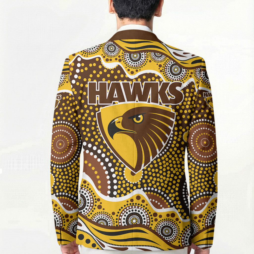 Hawthorn Hawks Blazer Aboriginal Dot Pattern - Football Mascot Heritage Pride