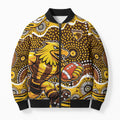 Hawthorn Hawks Bomber Puffer Jacket Aboriginal Dot Pattern - Football Mascot Heritage Pride
