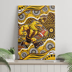 Hawthorn Hawks Canvas Wall Art Aboriginal Dot Pattern - Football Mascot Heritage Pride