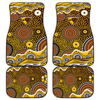 Hawthorn Hawks Car Mats Aboriginal Dot Pattern - Football Mascot Heritage Pride
