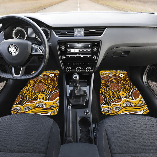Hawthorn Hawks Car Mats Aboriginal Dot Pattern - Football Mascot Heritage Pride